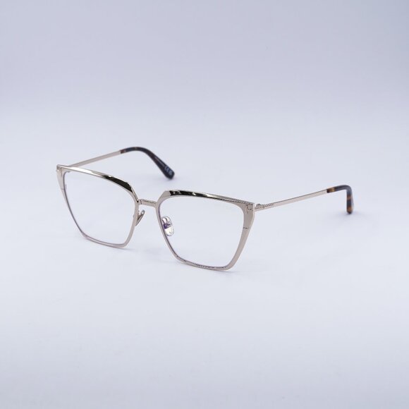 Tom Ford FT5945-B 028 Eyeglasses Gold 56mm Square Frame, Blue Light Block Lenses - Picture 1 of 10